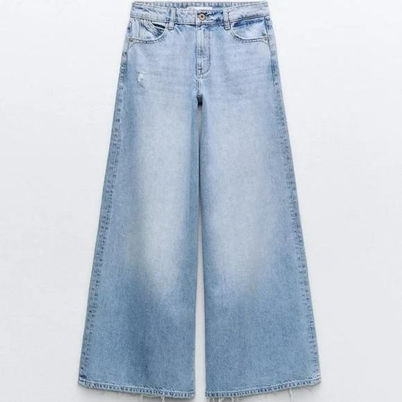 ZARA Z1975 HIGH RISE WIDE LEG JEANS - Picture 1 of 5